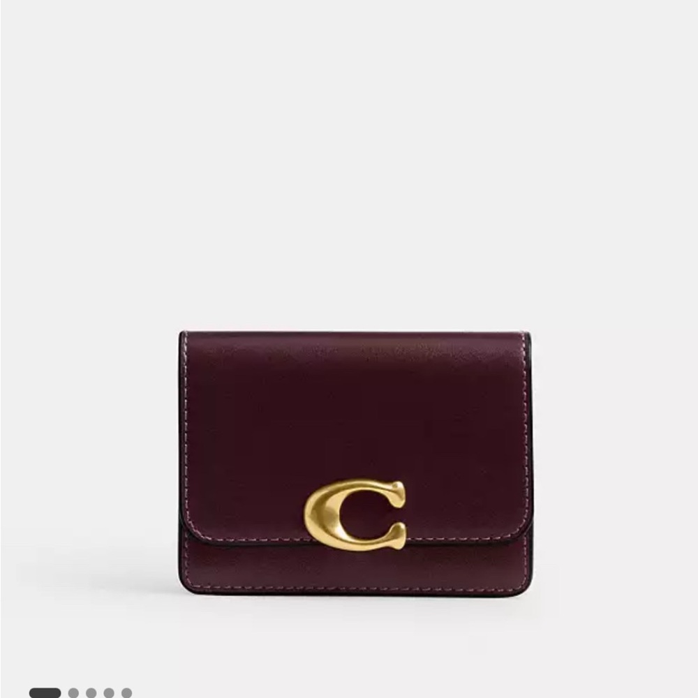 Coach Burgundy Wallet with Gold Accent